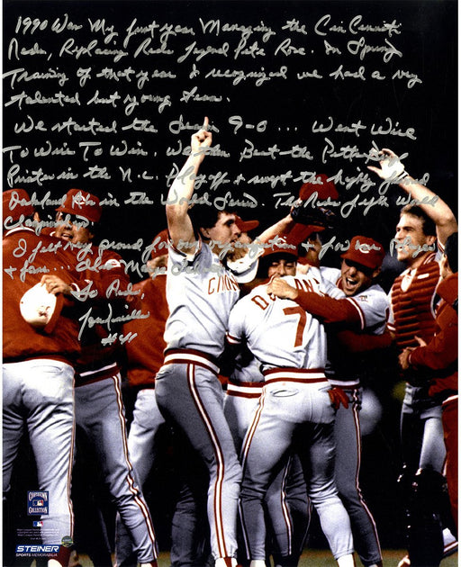 Lou Piniella Signed '1990 Reds' 16x20 Story Photo