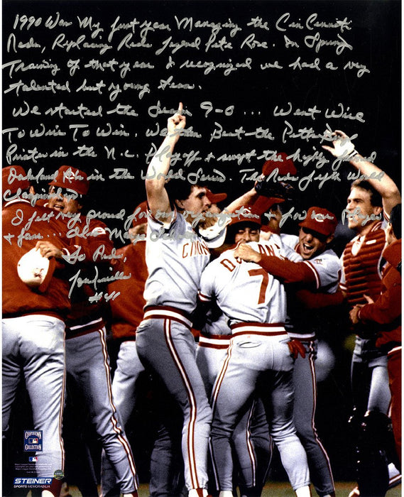 Lou Piniella Signed '1990 Reds' 16x20 Story Photo