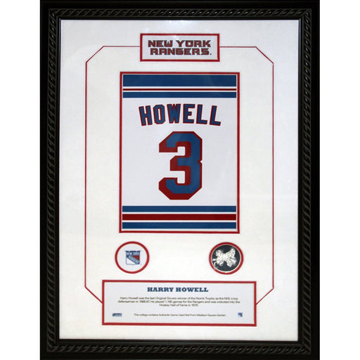 Harry Howell #3 Retired Number NY Rangers 14x20 Framed Collage w/ Nameplate