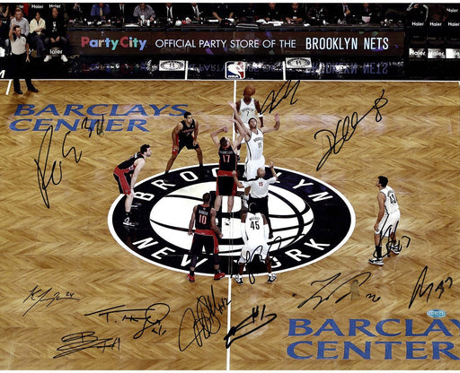 Brooklyn Nets Multi Signed 2012 Home Opener Tip Off vs Toronto 16x20 Photo 12 Signatures Imperfect