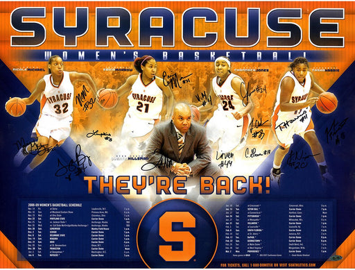 2008-2009 Women's Basketball Team Signed Poster- Including Coach Quentin Hillsman