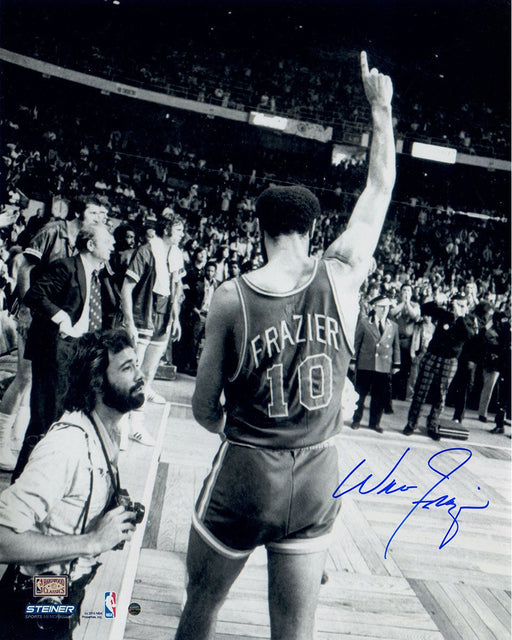 Walt Frazier Signed 16x20 Photo Walking Off the Court Pointing Up