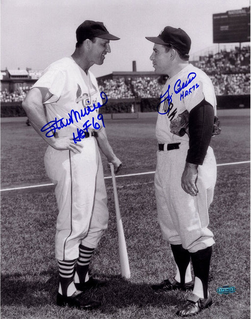 Yogi Berra & Stan Musial Signed 11x14 Photo w/ HOF Insc