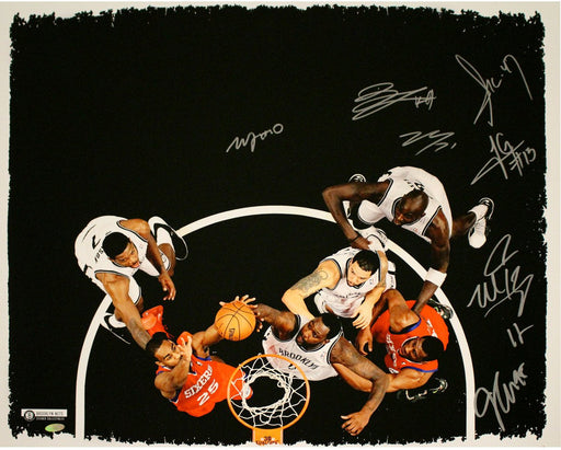 Brooklyn Nets Multi Signed Blocked Shot 20x24 Canvas (8 Sigs)