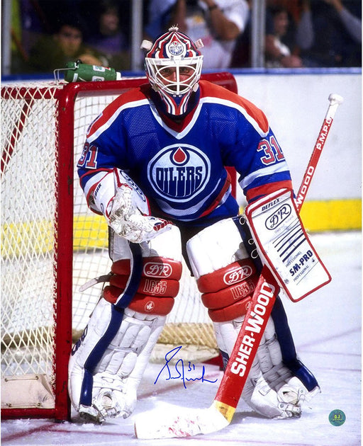 Grant Fuhr Edmonton Oilers Signed Goalie 16x20 Photo (AJ Sports Auth)