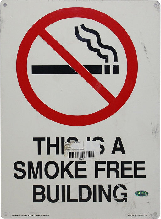 Smoke Free Building Sign From  Giants Stadium (14x10)