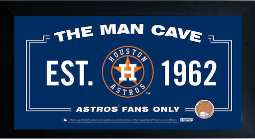 Houston Astros Man Cave Framed 10x20 Sign w/ Authentic Game-Used Dirt (MLB Auth)