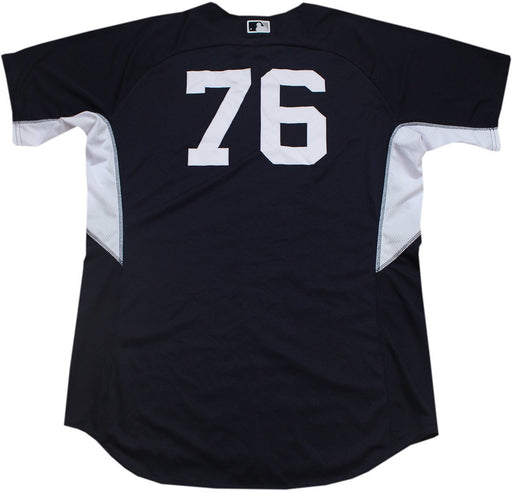 Jose Ramirez  Jersey - NY Yankees 2014 Spring Training Game Used#76 Home BP Top (HZ102086)