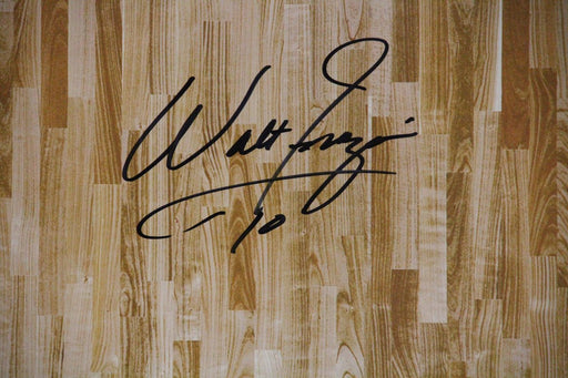 Walt Frazier Signed Hardwood Floor 20x32 Photo (Signed Sideways)