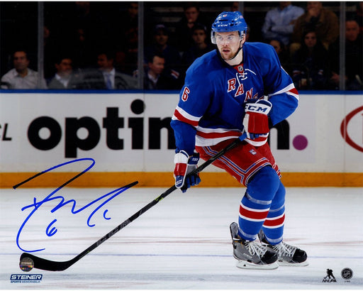 Dylan McIlrath Signed Skating In Blue Jersey 8x10 Photo