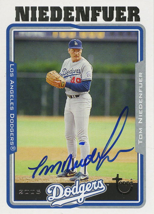 Tom Niedenfuer Signed 2005 Topps Card - Dodgers - About to pitch