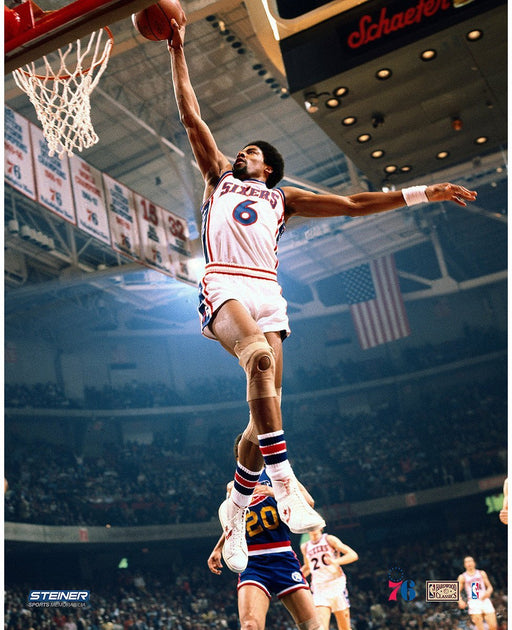 Julius Erving Philadelphia 76ers Dunk Against Denver Nuggets 16x20 Photo Uns Getty nbr1471459