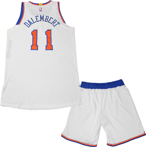 Samuel Dalembert Uniform - NY Knicks 2014-2015 Season Game Used #11 White Road Opener Uniform (10/30/2014 vs. Cleveland Cavaliers)