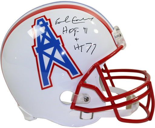 Earl Campbell Signed Houston Oilers Riddell Replica Throwback Helmet w/ "Heisman 77  HOF 91" Insc