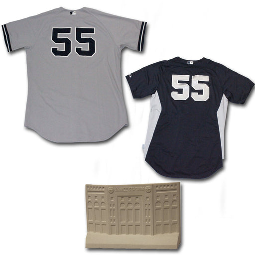 Lyle Overbay 2013 Team Issued Set - BP Hat Away BP Jersey Grey Jersey & Pants