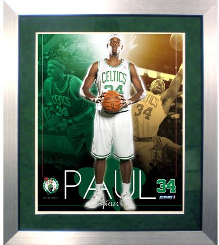 Paul Pierce Boston Celtics Team Colors Composite Vertical Framed 16x20 Collage