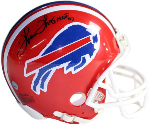 Thurman Thomas Signed Red Bills Mini Helmet w/ HOF 07 insc