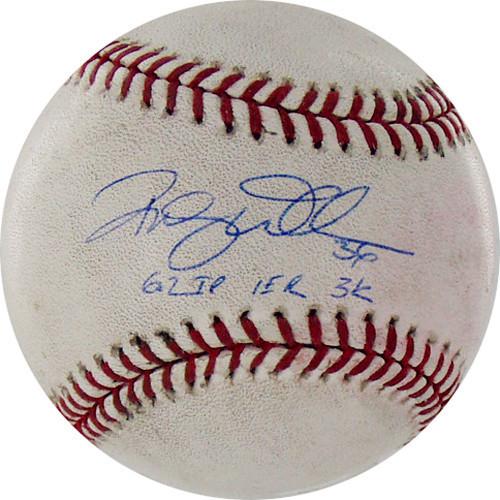 Randy Wells Signed Rockies at Cubs 5-17-2010 Game Used Baseball w/ "6.2 IP  1 ER  3 K" Insc. (MLB Auth)