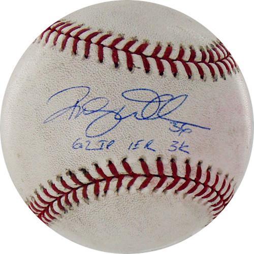 Randy Wells Signed Rockies at Cubs 5-17-2010 Game Used Baseball w/ 62 IP 1 ER 3 K Insc MLB Auth
