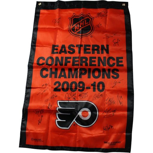 2009-10 Philadelphia Flyers Eastern Conference Champions Signed 36x24 Banner 18 Sigs SGC