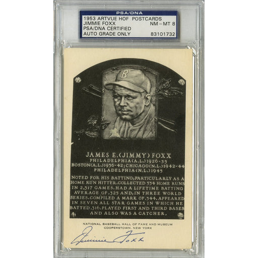 Jimmie Foxx Signed HOF Plaque Card PSA/DNA