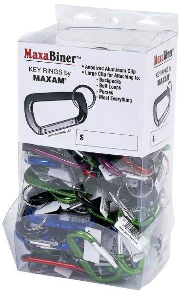 Maxam 100pc MaxabinerAssorted Color Clip Display