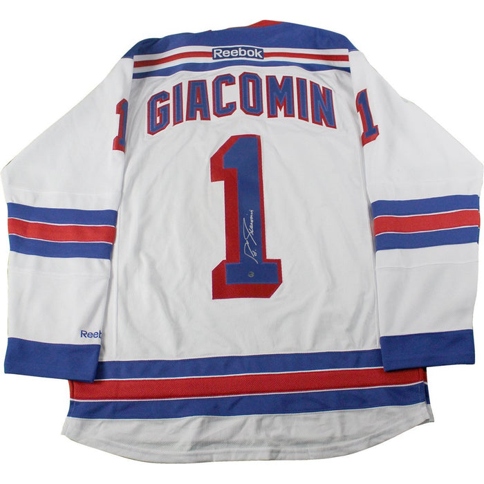 Eddie Giacomin Signed New York Rangers White Jersey