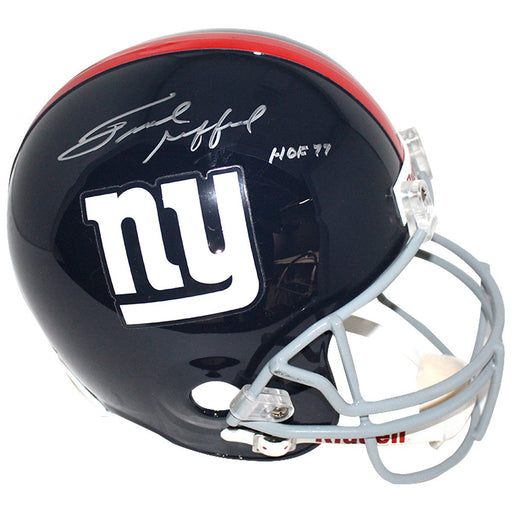 Frank GIfford Signed New York Giants Replica Throwback Helmet w/ HOF Insc. JSA