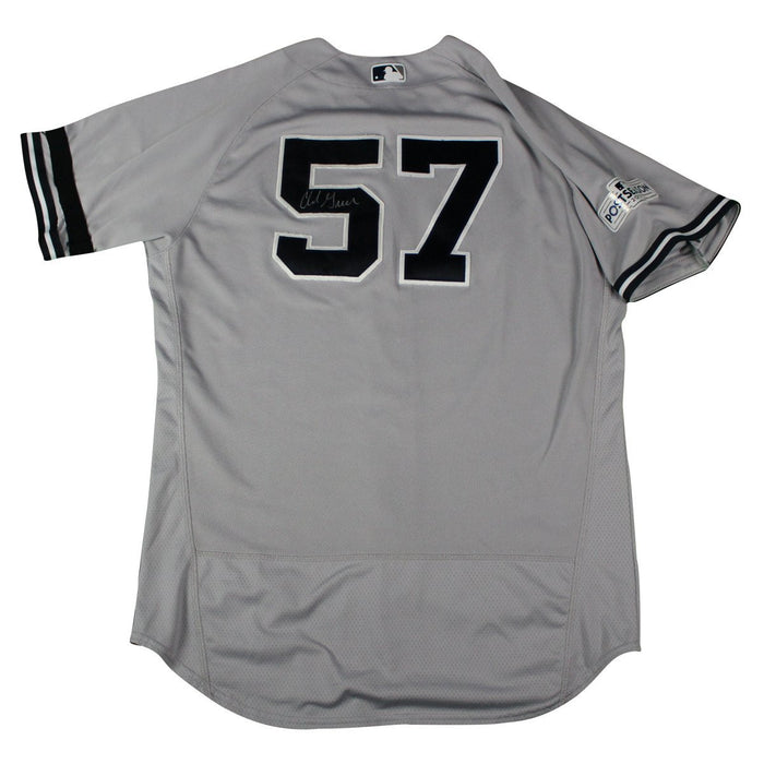 Chad Green Signed New York Yankees 2017 Game-Issued # 57 Road Postseason Jersey (JC 052525)(46)