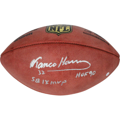 Franco Harris Signed NFL Duke Football w/ "SB IX MVP  HOF 90" Insc