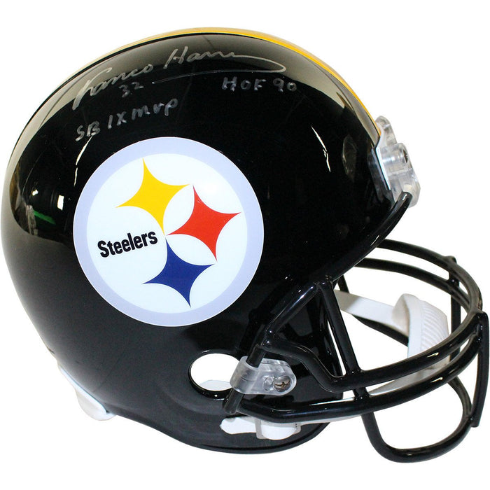 Franco Harris Signed Pittsburgh Steelers Full Size Replica Helmet w/ "SB IX MVP  HOF 90" Insc