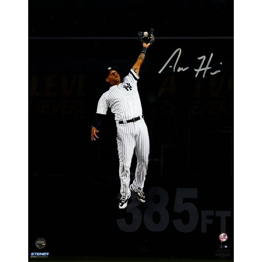 Aaron Hicks New York Yankees Signed 'Robbing HR' 8x10 Photo