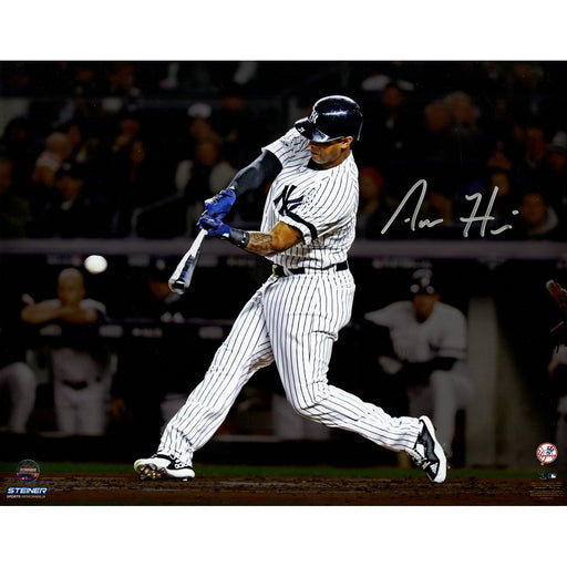 Aaron Hicks New York Yankees Signed 'Hitting' 8x10 Photo