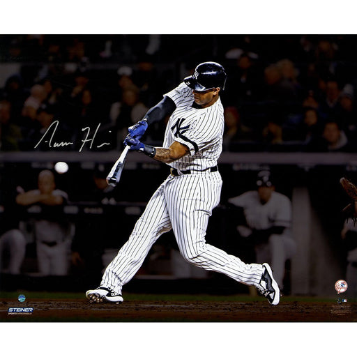 Aaron Hicks New York Yankees Signed 'Hitting' 16x20 Photo