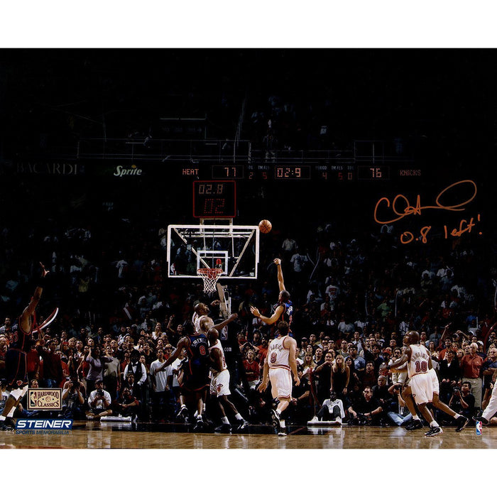 Allan Houston Signed Knicks Game Winning Shot 16x20 Metallic Photo w/ 08 Left Insc L/E of 20