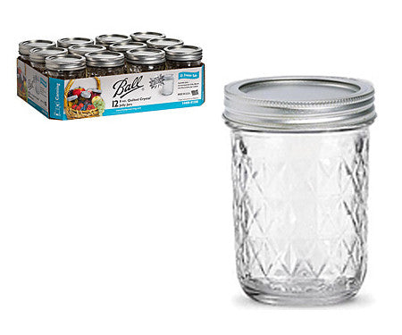 Storage Supplies: 8oz Quilted Crystal Jar with Lid