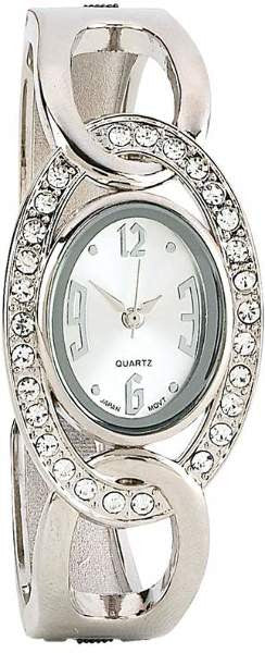 Navarre Ladies' Silver & Faux Diamond Quartz Watch