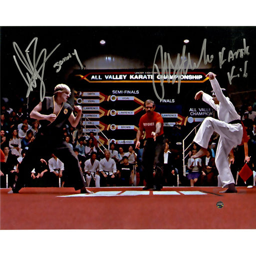 Ralph Macchio/Billy Zabka Dual Signed The Karate Kid- Crane Kick 11x14 Photo