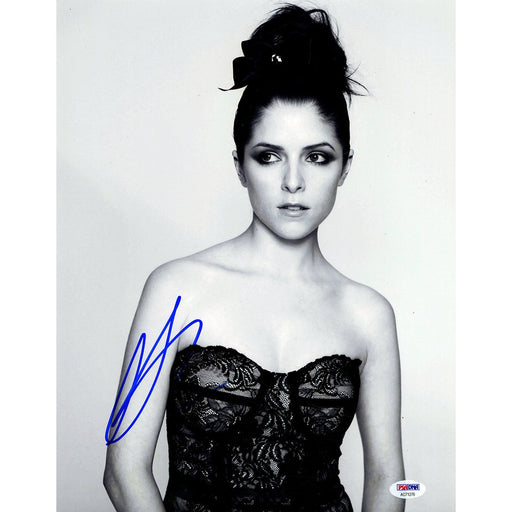 Anna Kendrick Signed 11x14 Vertical Black and White Black Dress Photo PSA/DNA