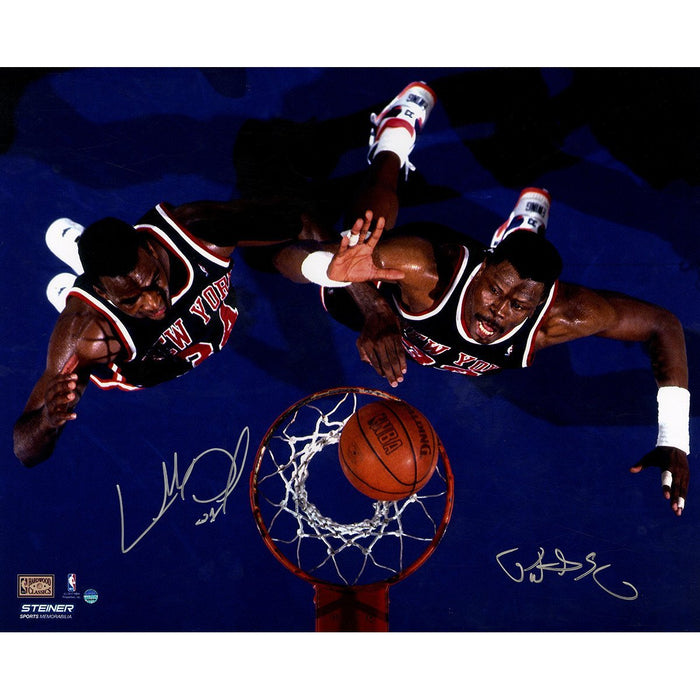 Charles Oakley/Patrick Ewing Dual Signed Overhead Shot 16x20 Photo