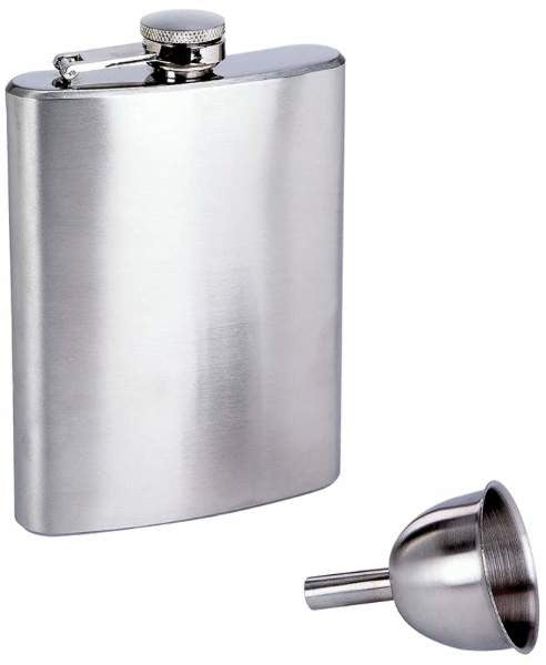 Maxam 8 oz S/S Hip Flask w/ Funnel in Gift Box