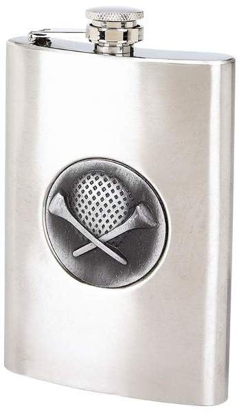 Maxam 8 oz S/S Flask w/ Golf Emblem