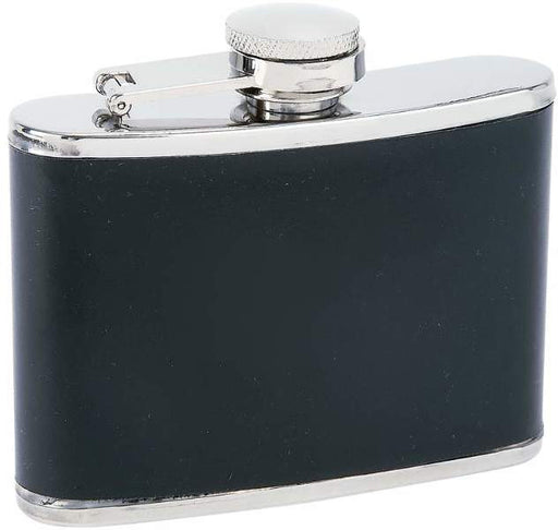 Maxam 4 oz S/S Flask with Black Wrap