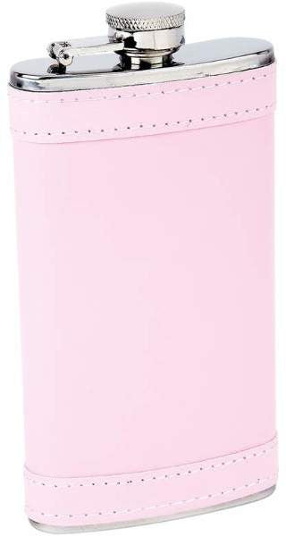 Maxam 6 oz S/S Flask with Pink Wrap