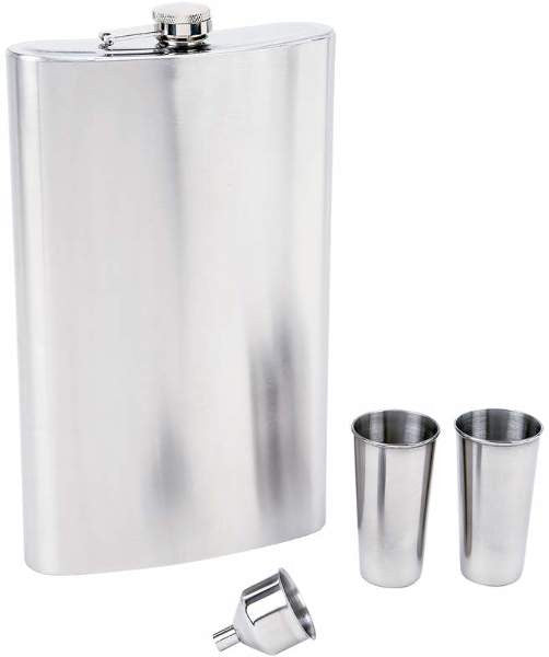 Maxam 4pc "Giant Shot" S/S Flask Set