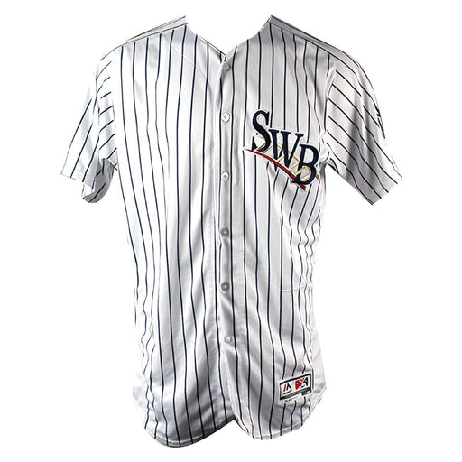 Brady Lail Signed 2018 Scranton/Wilkes-Barre RailRiders Game Issued #24 Home Pinstripe Opening Day Jersey (SWB Railriders LOA)