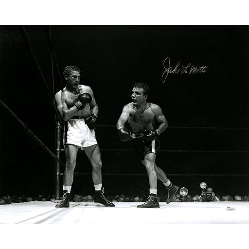 Jake LaMotta Signed 16x20 Action Photo (JSA Auth)