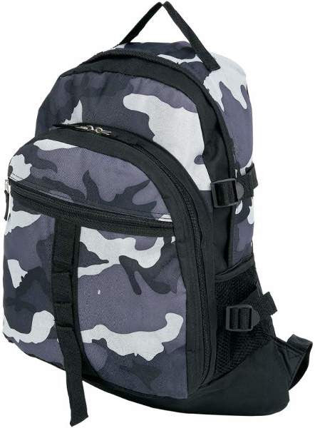 18" Extreme Pak Black & Gray Urban Camo Backpack