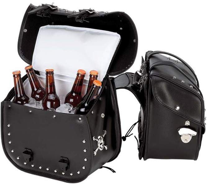 4pc Studded Motorcycle Saddlebag Cooler Set