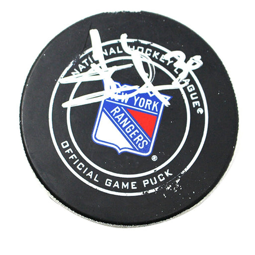 Henrik Lundqvist Signed New York Rangers 2017-2018 Game Used Puck